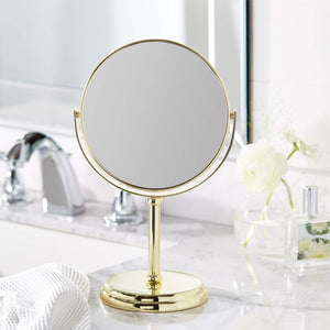 Makeup Mirror Dual Sided Vanity Mirror, 1X/5X Magnification 360 Swivel Round Mirror