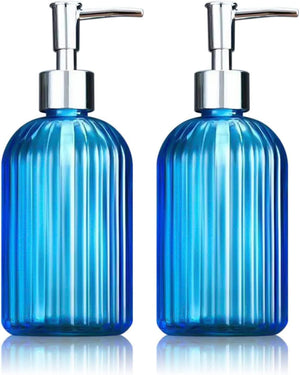 14oz Liquid Jar Soap Dispenser,Refillable Liquid Bottle Dispenser, for Bathroom Kitchen Dish Soap, Shampoo Lotion Bottle (2PC)