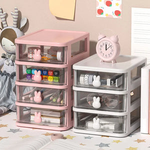 3 layers mall Desk Organizer With Drawer, Office Desktop Storage Box, Makeup Organizer