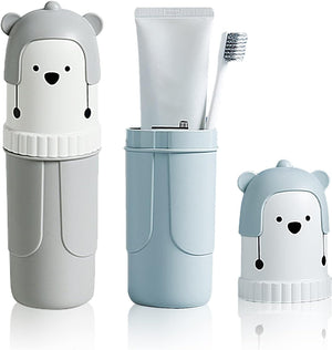 Toothpaste Dispensers Wall Mount Toothbrush Holder Set, with 6 Brush Slots 2 Magnetic Cups 1 Cosmetic Drawer Organizer