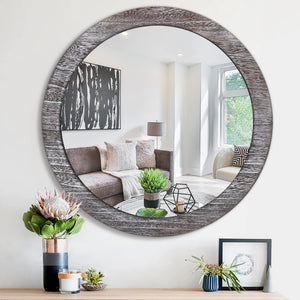 Round Mirror Wall Circular Mirror for Bathroom Vanity Make up Mirror for Living Room，Bedroom, Dorm