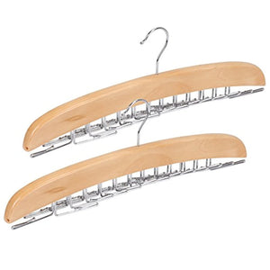 2-Pack Belt Hangers, Adjustable 24 Tie Belt Scarf Racks Holder Hook Hanger for Closet Organizer Storage