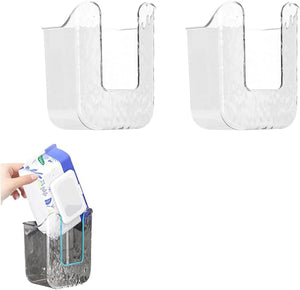 (2 pcs )Acrylic Kitchen Wipes Storage, Flushable Wipes Holder, Wall-Mounted Tissue Box, Wipes Dispenser for Kitchen Bedroom Bathroom