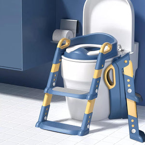 Potty Training Seat with Step Stool Ladder,Potty Training Toilet for Boys Girls,Comfortable Built in Non-Slip Steps Soft Pad