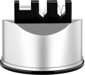 Pocket Kitchen Chef Knife and Scissors Sharpener for Straight and Serrated Knives, 3-Stage Knife Sharpening Tool