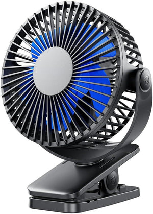 360° Rotate Portable Clip on Fan,3 Speed Quiet Rechargeable Mini Table Fan,  for Home Office Stroller Camping