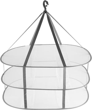 3-Tier Portable Mesh Clothes Hanging Dryer, Foldable Sweater Drying Rack, Collapsible Hanging Laundry Rack