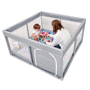 Large Baby Playpen with Gate, Baby Playard, for Indoor & Outdoor Kid Activity Center (50"×50")