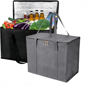 XL Insulated Reusable Grocery Bags, Cooler Bags Totes for Food Delivery, Groceries, Travel, Shopping  (2 Pack)