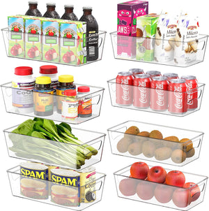 Refrigerator Pantry Organizers, Clear Stackable Pantry Storage Racks for Freezers,Kitchen Countertops and Cabinets (Set of 8 )
