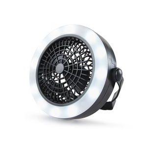 2 in 1 USB Portable Tent Lamp For Outdoor Camping Rechargeable With Hook LED Fan