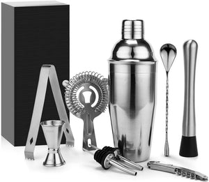 9Pcs Cocktail Shaker Set and Bar Tool Set, Stainless Steel Blender