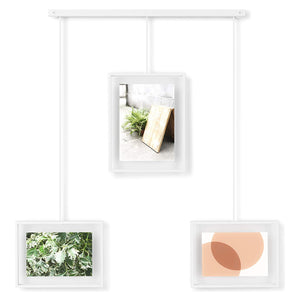 Picture Frame Gallery Set Adjustable Collage Display for 3 Photos, Prints, Artwork & More