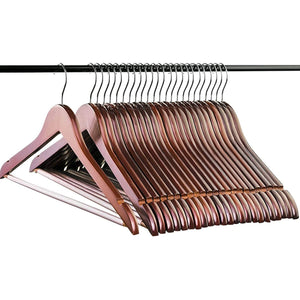 (20 Pack)Wooden Coat Hangers - Solid Wood Hanger with Bar for Coat, Jacket, Pants, and Dress Clothes
