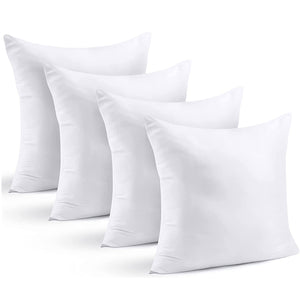 Cushion Insert - Bed and Couch Pillows - Indoor Decorative Pillows (Pack of 4)