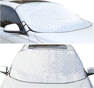 Car Windshield Snow Ice Cover, 4 Layers Thick Windshield Protector from Snow Ice Frost Sun