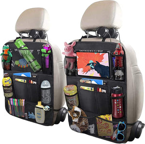 Backseat Car Organizer, Kick Mats Back Seat Protector, Car Travel Accessories