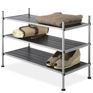 3-Tier Shoe Rack Cabinet Closet Storage Shelves for Living Room, Entryway
