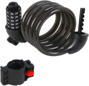 Bike Lock Cable, 5-Digit Combination Bicycle Cable Lock with Mounting Bracket