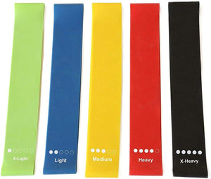 Resistance Loop Bands Set of 5, Exercise Bands for Yoga, Pilates, and Strength Training