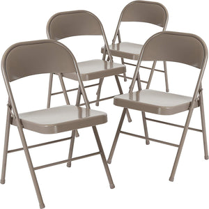 Metal Folding Chair,  Dinning Chair Set Perfect for Everyday Use, Hosting, Game Night (4 Pack)