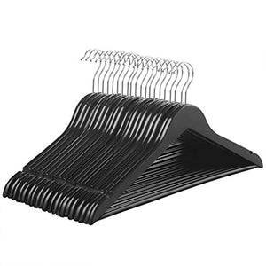 Wooden Coat Hangers – 50-pack - Solid Wood Hanger With Bar For Coat, Jacket, Pants, and Dress Clothes