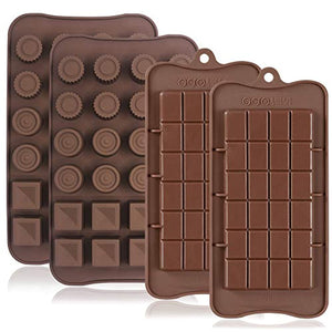 4 Pcs Silicone Chocolate Molds, Ice Cube Tray Candy Mold Kitchen Baking Mould