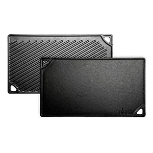 Rectangular Cast Iron Reversible Grill/Griddle, Black