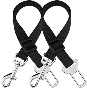 2 Adjustable Car Seat Belts for Dogs & Cats - Triple The Survival Rate in Accidents