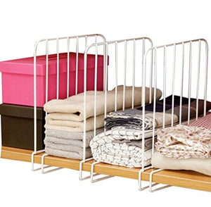 Set of 3 Metal Wire Closet Shelf Dividers Closet Organizer for Clothing Storage for Wooden Shelving
