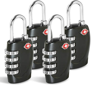 Luggage Locks , 4 Digit Combination Padlock Codes with Alloy Body for Travel Bag Suit Case Lockers Gym Bike Locks